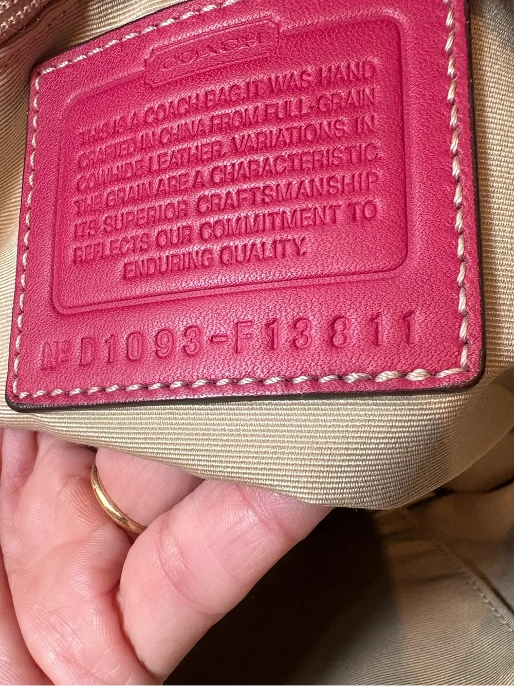 Coach F13811 Hamilton Legacy Leather Satchel Tote Raspberry